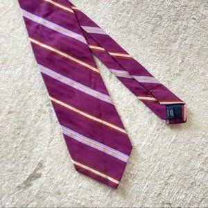 Altea Milano Silk Striped Tie Purple Business